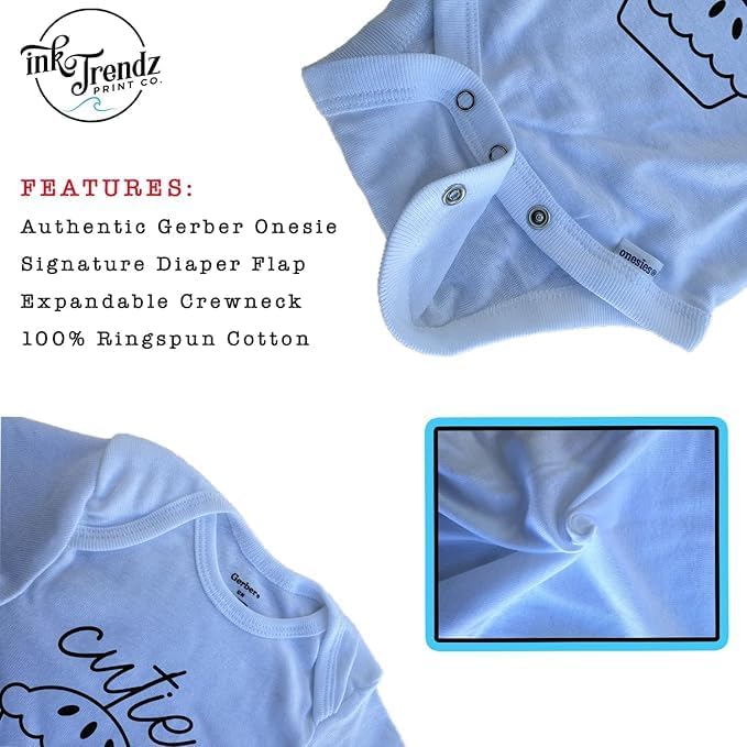 Ink Trendz Cutie Pie Onesie, Cute Gifts for Newborn, Cute Baby Girl Boy Outfit, Neutral Baby Outfit - Image 5