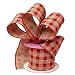Red Gingham Wired Christmas Ribbon - 2 1/2" x 10 Yards, Rustic Farmhouse Decor, Wedding Decoration, Wreath, Garland, Swag