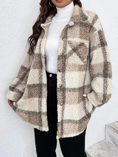 Plus szie Fuzzy Teddy Coat Oversized Sherpa Jacket keep warm4