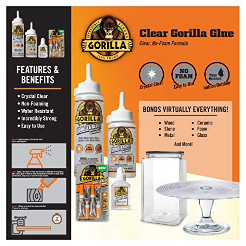 Gorilla Clear Glue, 5.75 Ounce Bottle, Clear #TOP2
