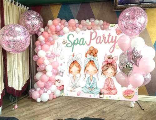 Fondo fotográfico spa party rosa 2.1x1.5 m miniatura 3