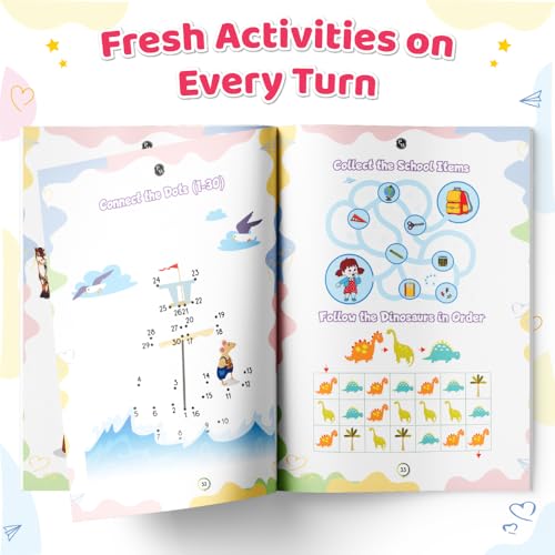 Image of 200+ Screen-Free Activities & Games Book For Kids 5+ Years Old | Mazes & Puzzles, Word Games, Crosswords, Patterns & Shapes, Logical Reasoning, Fun Brain Teasing Educational Activity Book For Toddlers