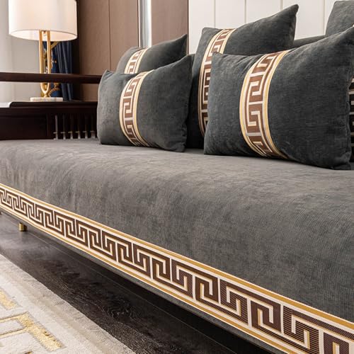 Genérico Funda de Sofá Universal,Sofa Covers Lavable con Base Antideslizante,Dark Grey,110x160cm