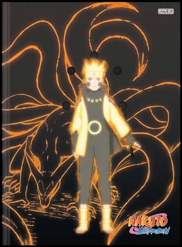 Kit de Caderno, Brochura Costurado 1/4 Pequeno, Capa Dura, Naruto, 80 Folhas, Animativa, Pacote com