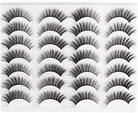 Cat Eye Lashes Natural Look 14 Pairs False Eyelashes 3D Fake Lashes Fluffy Wispy Faux Mink Lashes Strip Lashes Multipack by Glowingwin