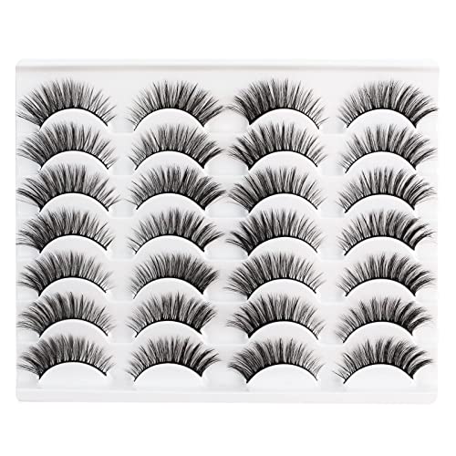 Cat Eye Lashes Faux Mink Lashes 14 Pairs False Eyelashes Wispy Light Volume Short Fake Eye Lashes Natural Look Eyelashes By Glowingwin #TOP6