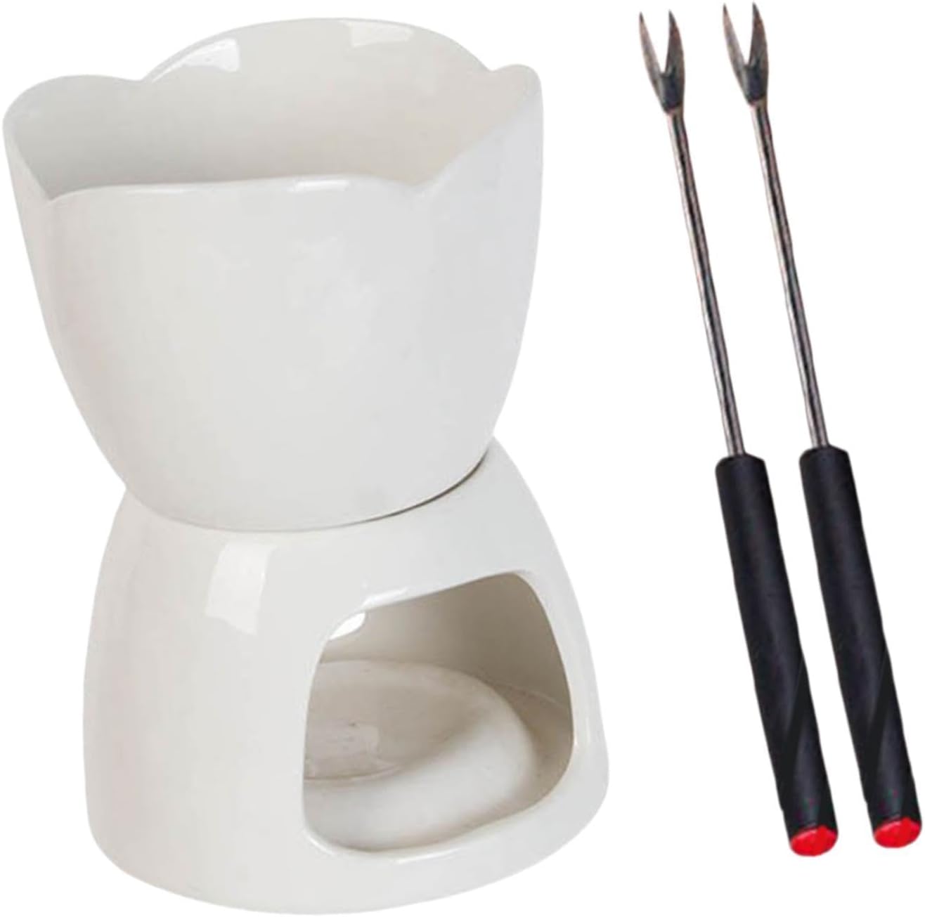 Porcelain Tea Light Melting Pot Mug for Candy Cheese Chocolate Fondue Warmer, 3.5 inch- A