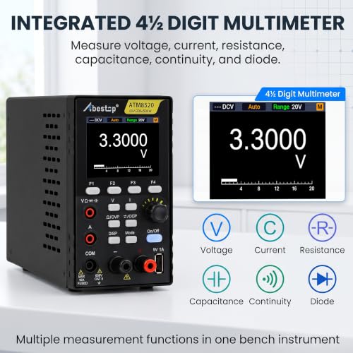 Image of DC Power Supply Variable, 80V 20A 500W Programmable Power Supply Multimeter