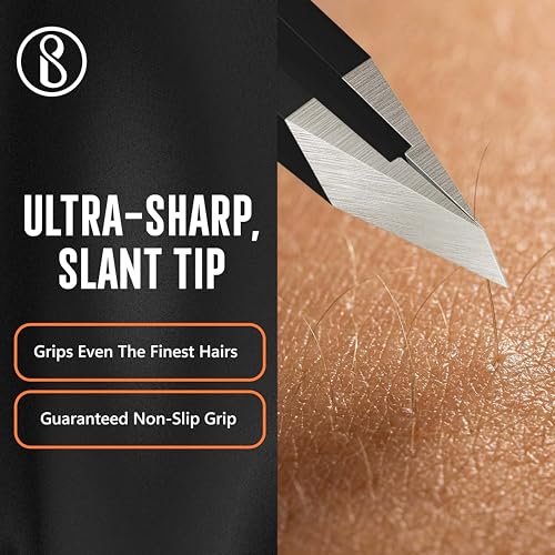 Image of Beaute Secrets Tweezers Set - Tweezers for Eyebrows - Great Precision Plucker for Facial Hair, Splinter and Ingrown Hair Removal, Hair Threading