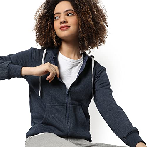 Image of PINACOLADA Women Stylish Zipper Sweatshirt Regular Fit for Casual Wear | Full Sleeves | Cotton | Sweatshirt Crafted with Comfort Fit and High Performance for Everyday Wear