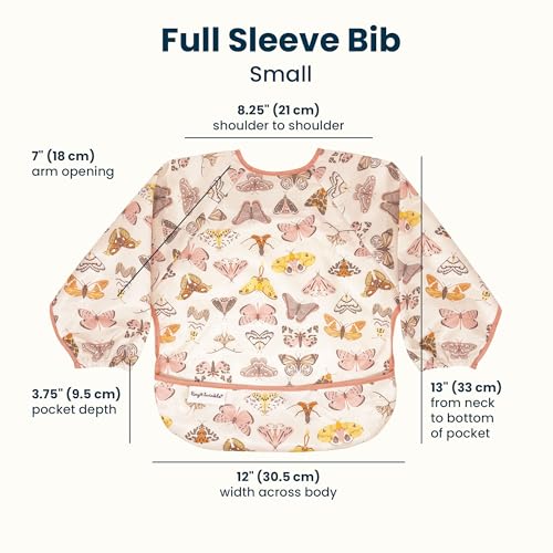 Image of Tiny Twinkle Long Sleeve Bib for Babies & Toddlers | Waterproof Smock Bib for Eating | Machine Washable & Mess-Proof Feeding Essentials | Newborn Shower Gift (Flutter, 6-24M)