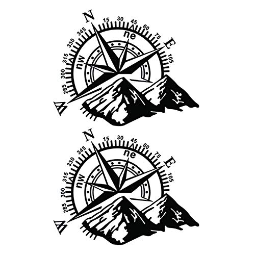 REGALOS ESTRELLA AZUL 2 Pegatinas Coche Rosa de los Vientos Adhesivos Moto...