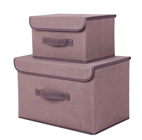 Grande contenitore sotto il letto, bidoni in tessuto con coperchio, biancheria pieghevole per armadio, soluzione salvaspazio in color caffè