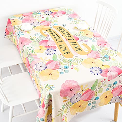 Einfarbiges Design Pastorale Tischdecke Kunst Baumwolle und Leinen Frische Tischtuch Rechteckige Couchtisch Tischtuch Schreibtisch Restaurant, Bankett(Purple,220x 140cm Thickened)