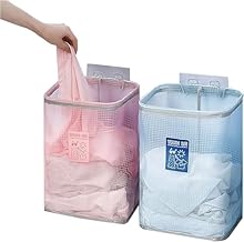 Laundry Basket Wall Mounted Breathable Clothes Storage Bag Organizer Basket Bathroom Random 2 Pieces