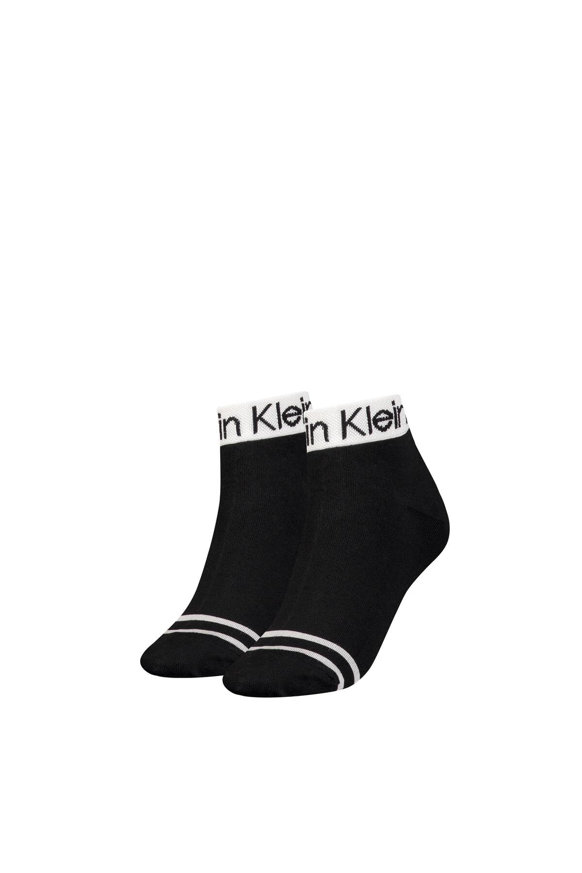Calvin Klein Logo Welt Quarter Socks Schwarz One Size