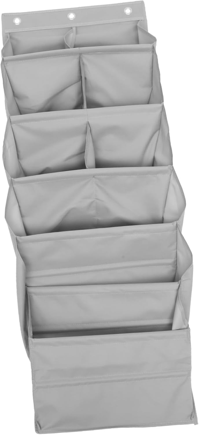 MAGICLULU Door Organizer 9 Pockets Multi-Functional Hanging Storage Bag in Grey Sturdy Non-Woven Fabric for Shoes and Household Items for Home and Dorm Organization