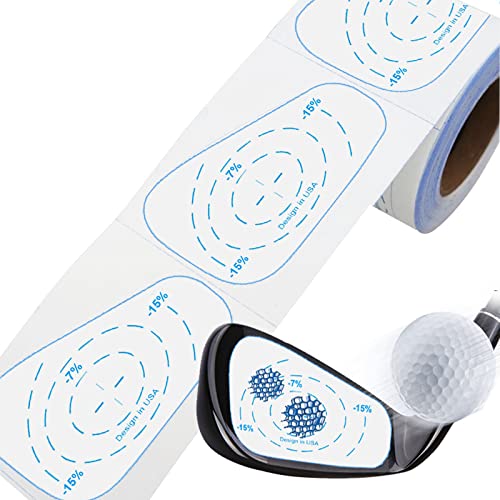 Golf Club Impact Tape Labels 200/250/375/400/500 Stickers Oversized For Irons Driver Woods Professional Golf Ball Hitting Recorder Swing Trainer (Blue-200 Stickers(1 Roll Irons-Right Handed Golfer)) #TOP3