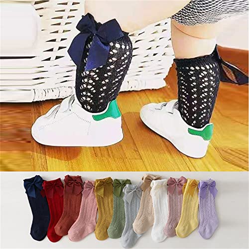 Baby Toddler Kids Bow Knee High Socks Girl Ruffle Socks Infant Children Breathable Stockings with Bow Casual Socks3