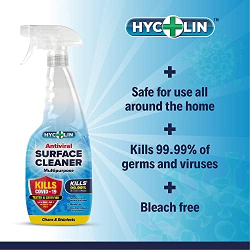 Hycolin Antiviral Surface Cleaner - Multi-Surface Disinfectant Cleaner Spray - 6x750ml Trigger Bottles