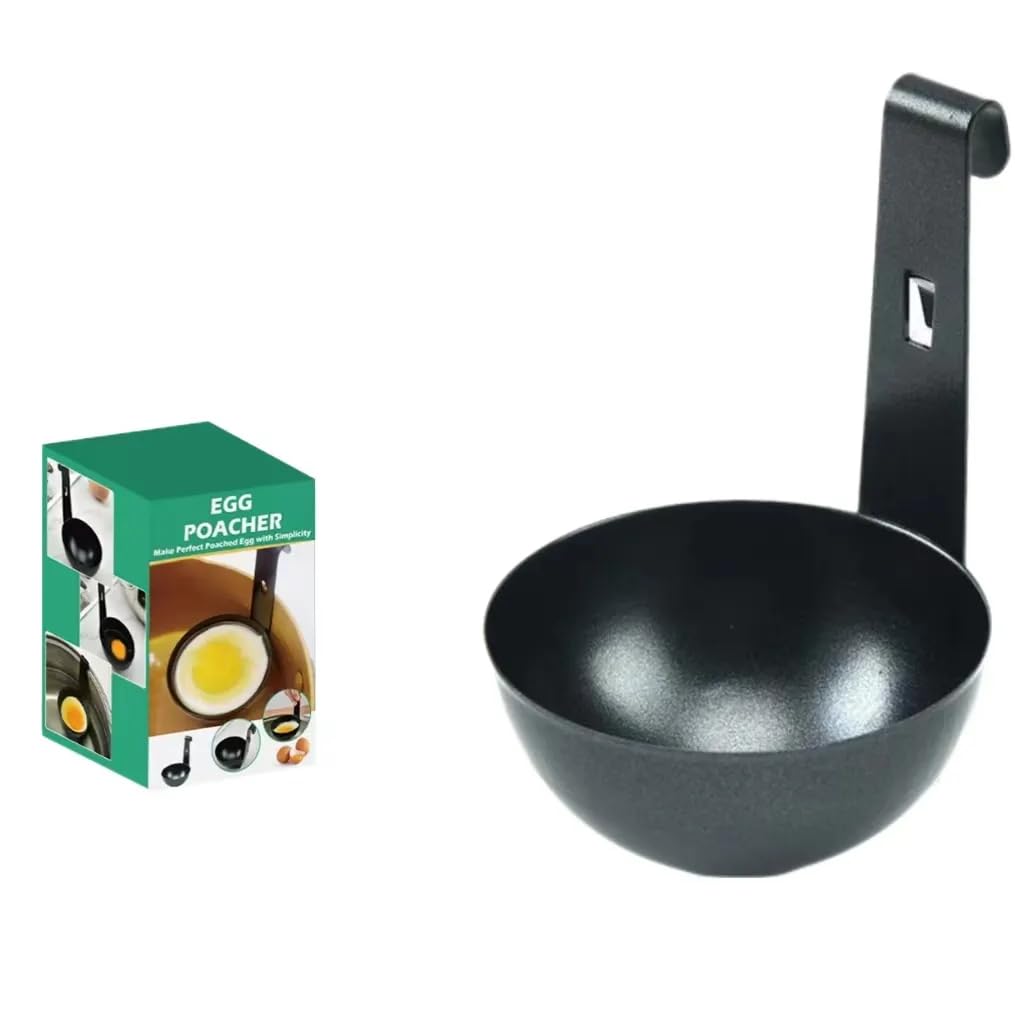VIVITO Steel Egg Poacher Cup with Hanging Hook | Non-Stick, Heat-Resistant, Egg Cooker | Perfect for Poached Eggs, Dumplings, and More | Ideal for Home Chefs & Breakfast Lovers | (Pack of 2) 4