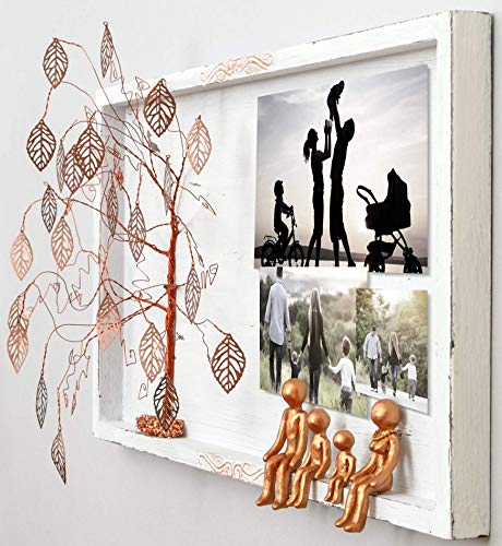 Family Picture Frame Collages for Wall Charmers Shaby-Chick 8th 19th Bronze Wedding Anniversary Willow Tree Family of 4 Figurines 8 19 21 Year Personalized Gifts for Inlaws That Have Everithing SHB4