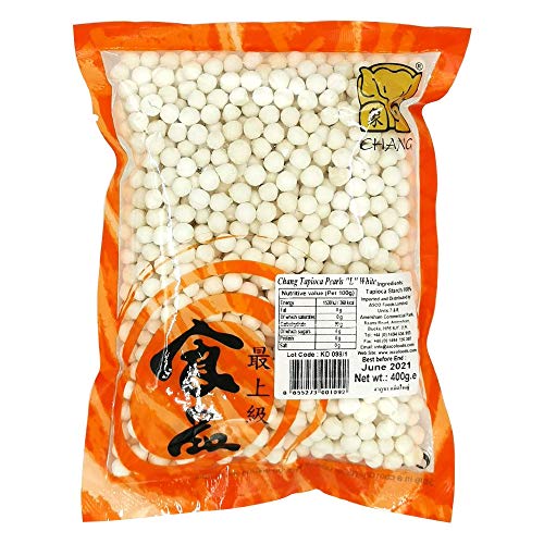 Chang Brand Tapioca Pearls - Perlas (grande, 400 g), color blanco