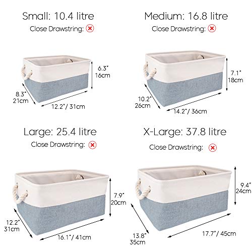 Mangata Large Storage Box set of 3, Fabric Storage Baskets with Handles for Cupboards Wardrobe, Shelves, Bathroom, Clothes - Image 3