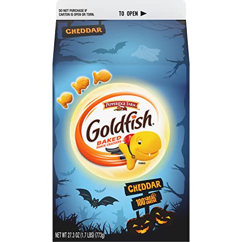 Image of Goldfish Cheddar Crackers, Snack Crackers, Halloween Edition, 27.3 oz carton