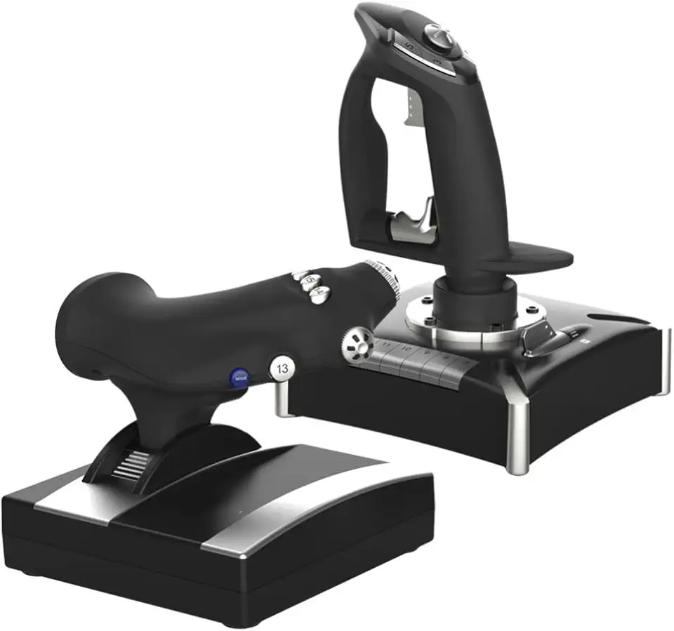 Conjunto de controle de voo simulado para garfo e acelerador para PC, PS4 e Xbox, cabo de controle duplo para jogos com design ergonômico, painel de cabine de aviação ABS para