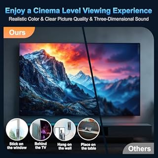 2026 TV Antenna, Digital TV Antenna Indoor with Signal Booster, Long Range Antenna for Smart TV and All Older TV's-Supports 4K 1080p -33ft Coaxial Cable