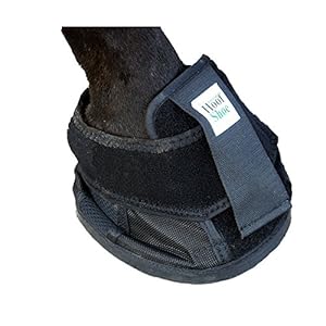 Horse Boots – Natural Hoof Shoe, Black, Hoof Boots for Horses, Flexible & Durable Rubber Sole, Lightweight with Touch Tape Closure for Hoof Protection