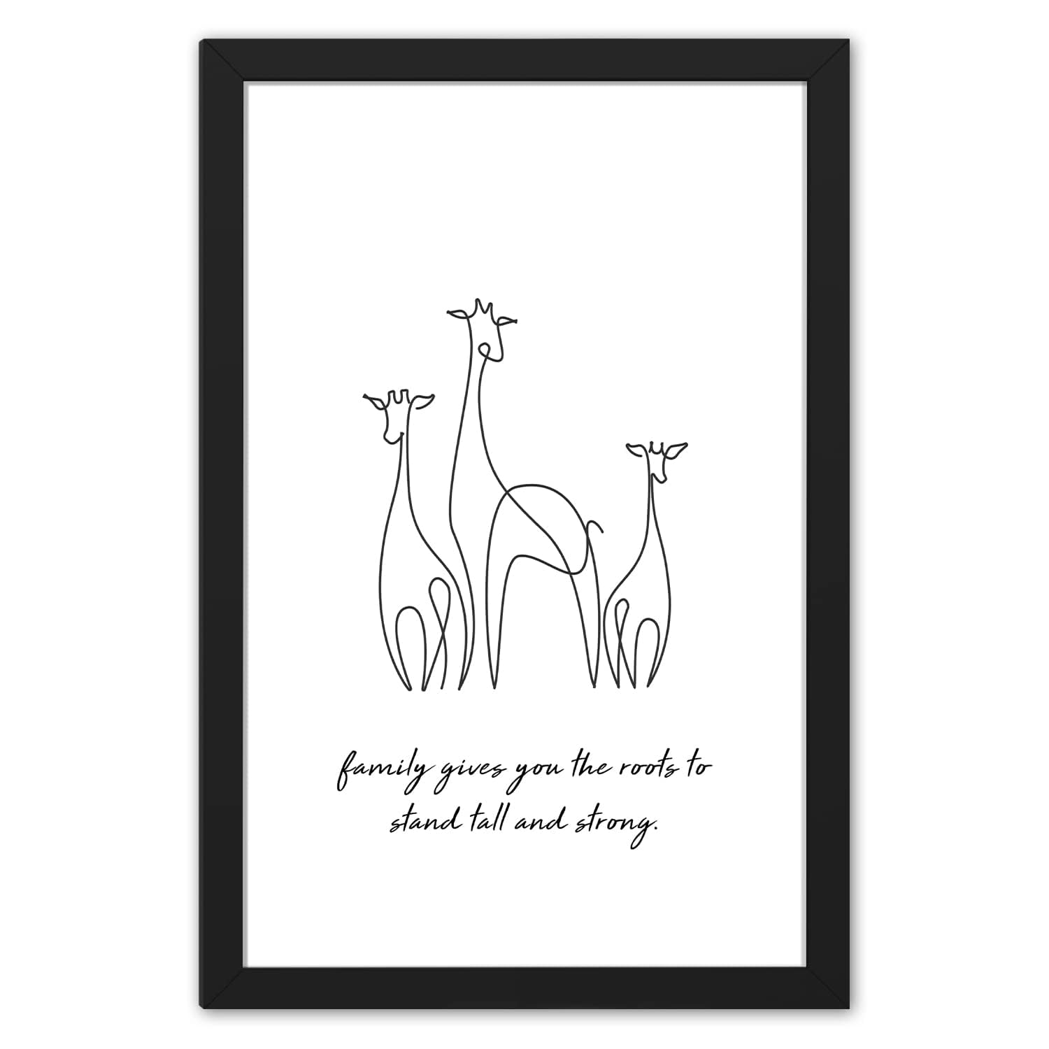 Ritwikas Minimal Abstract Wall Art Of Giraffe Family Line Art With Frame for Home and Office Decor | Size 13.5 x 19.5 Inch | Set of 1 Black And White | Digital Painting (19 - FAMILY) (B0CMQNVRZS) Amazon Price History, Amazon Price Tracker