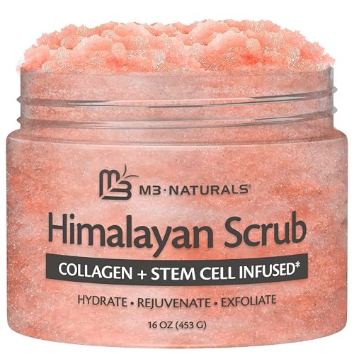 Himalayan Salt Scrub, Face, Foot, and Body Exfoliator with Collagen