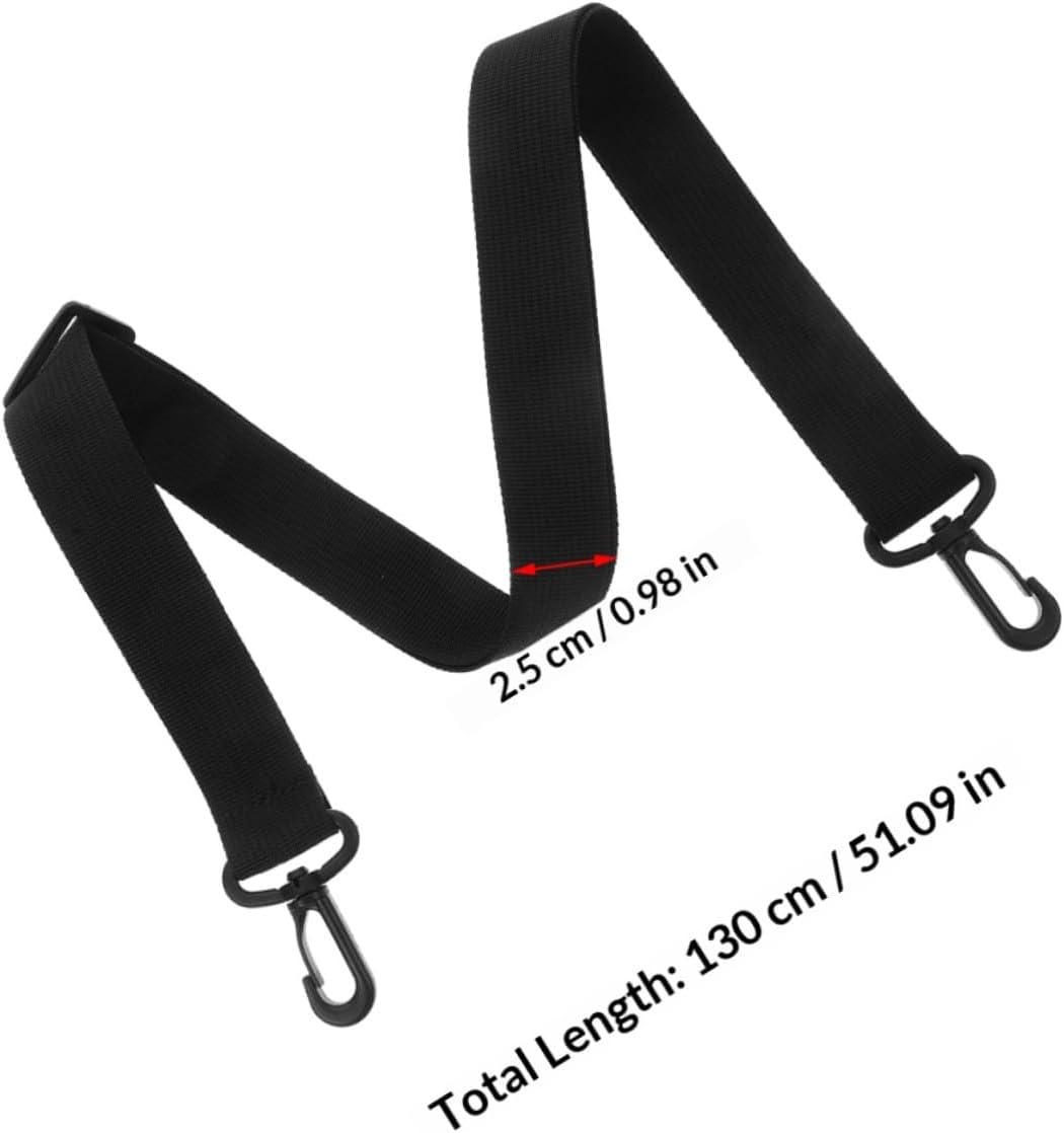 Healifty Adjustable Black 25mm Wide 1. Replacement Shoulder Strap for Poster Tube Bag with Hook Clips, Crossbody Carrying Belt for Art and Poster Storage Tubes