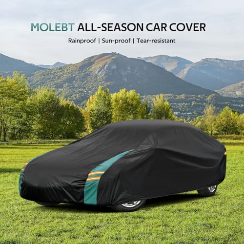 Image of Small Car Cover Waterproof All Weather for Coupe, Universal Fit for Mazda Miata /MX-5, BMW Z3, Pontiac Solstice, Audi TT, Honda S2000, Rain Winter Sun Protection. (Length up to 165)