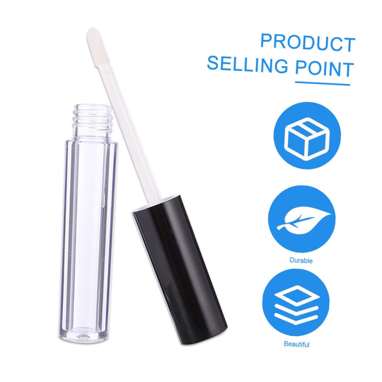 30 Stück Lippenstifthülsen zum Selbstbefüllen Leerbehälter für Lipgloss DIY Mit Silber Schwarz Auslaufsicher Tragbar für Frauen und Mädchen