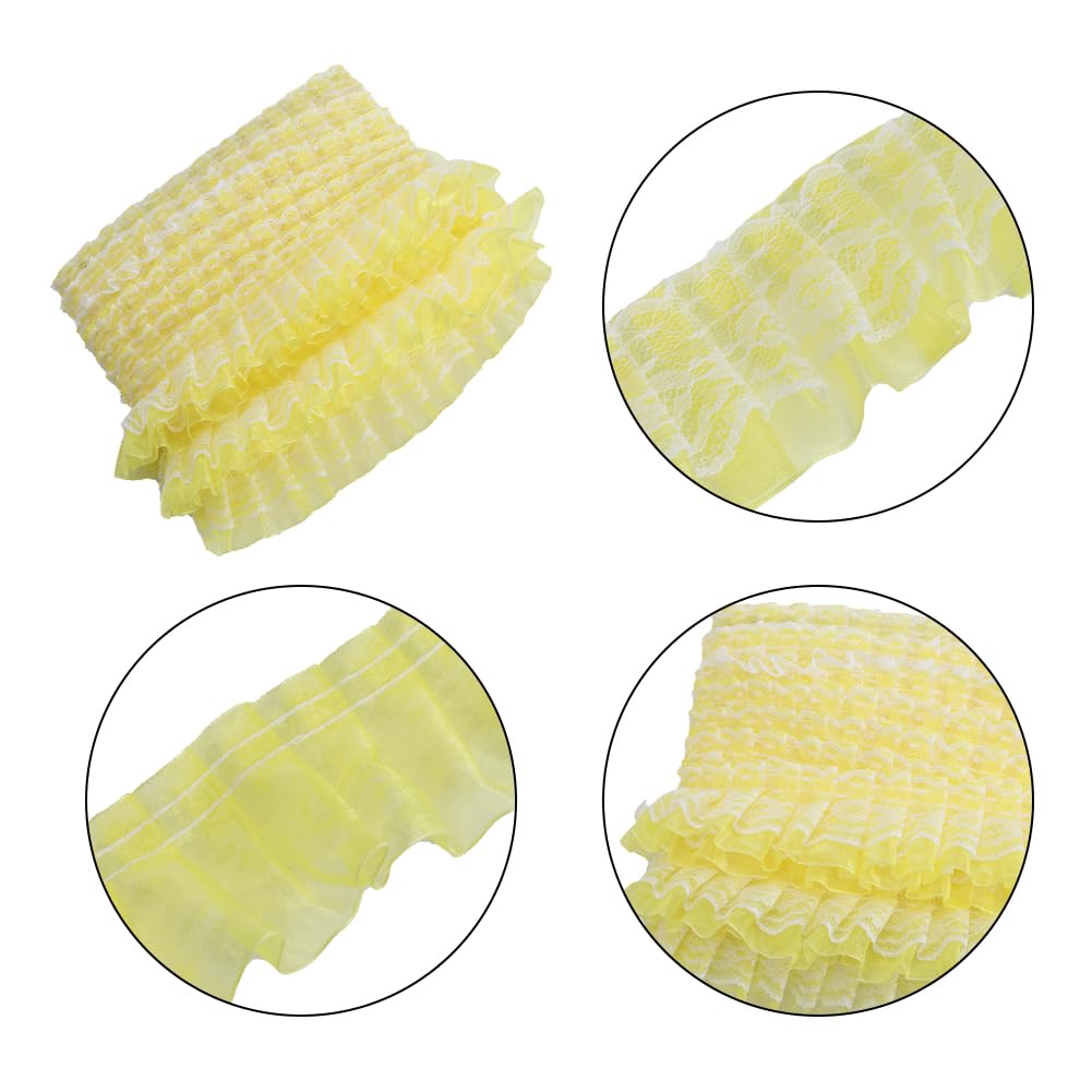 GORGECRAFT 10 M Nastro Elastico Con Volant Arricciato Nastro Elasticizzato Con Volant Rosa Nastro In 817904