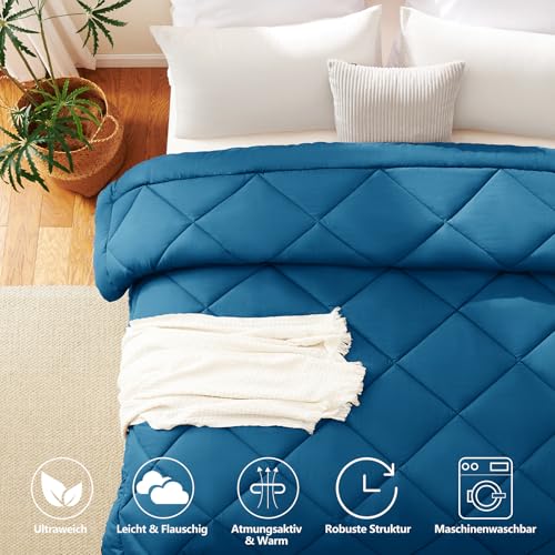 CozyLux Bettdecke 200x200cm Teal für 4 Jahreszeiten – Ansicht 4