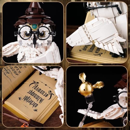 Image of Ideas Magic World Owl Building Set, Compatible with Lego Animal MOC Potter Toy with 1162 PCS, Collectible Harry Bird Model with Light Effect, for Adults Fans for Boys and Girls Aged 8+