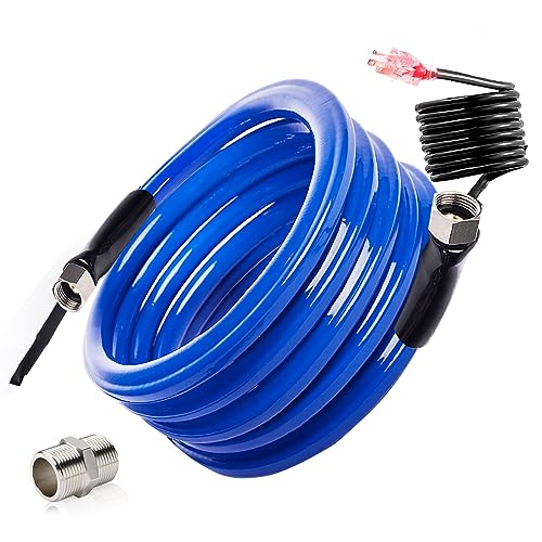 Bipeoo 15FT 30FT Heated Water Hose for Rv,-45 ℉ Antifreeze Drinking Garden Water Hose with Energy Saving Thermostat，1/2" Inner Diameter Rv Accessories-Lead and BPA Free