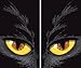 Window Poster Halloween Yellow Cat Eyes by WOWindows USA-Made Decoration Includes 2 Reusable 34.5"x60 Backlit Posters