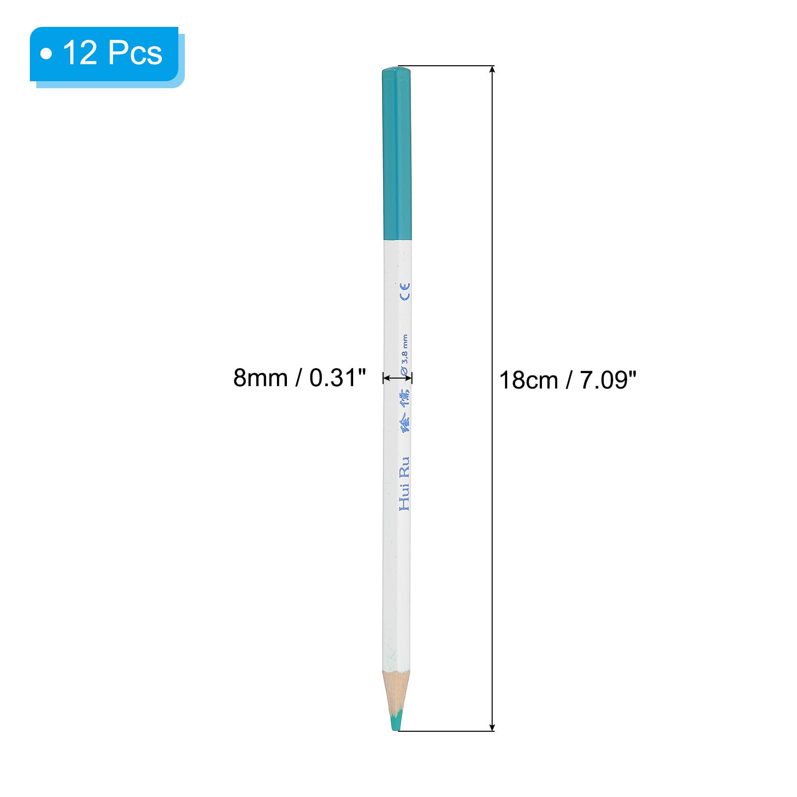 PATIKIL Cyan Colored Pencils Set,12 Pcs Oil Color Pencils Wooden Coloring Drawing Pencil for Artists Art Painting Sketching - Image 2
