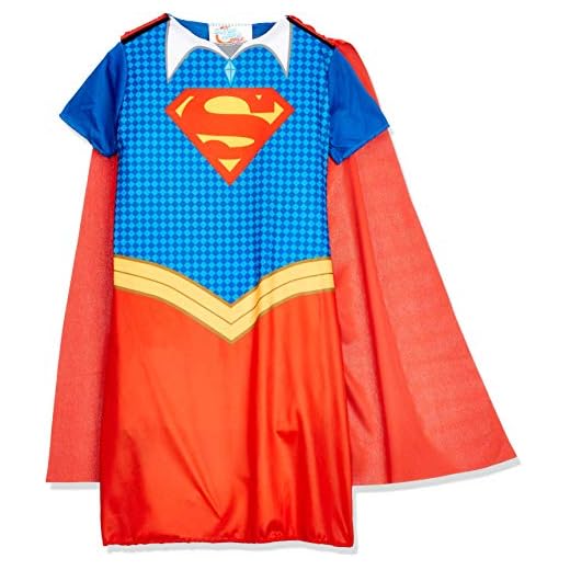 DC Comics - Disfraz de Supergirl oficial para niña, infantil 7-8 años (Rubie's 630987-L)