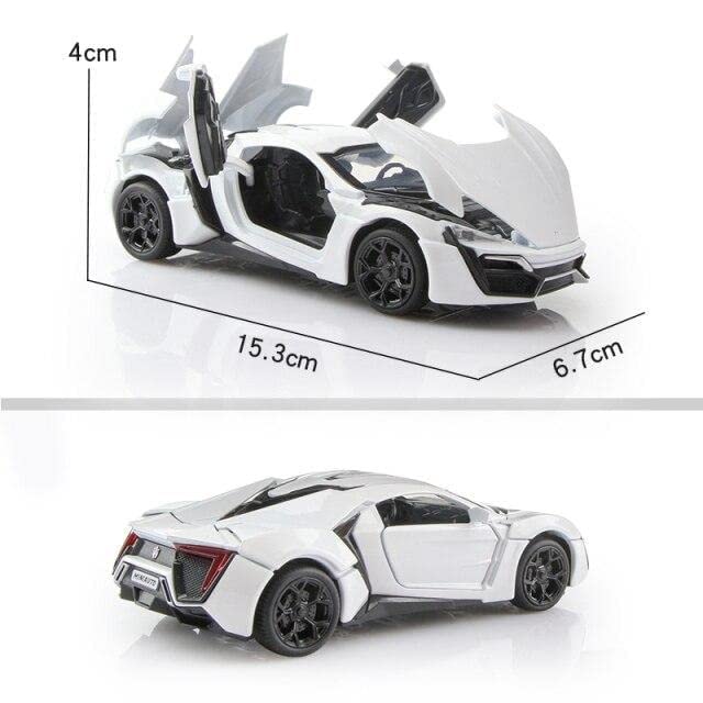Image of Invite Enterprise 1:32 Scale Die-Cast Metal Hypersport Supercar with Headlight,Sound Effect,Openable Doors and Pull Back Action diecast Car for Kids Boys Age 3 Years and Above-Multicolor