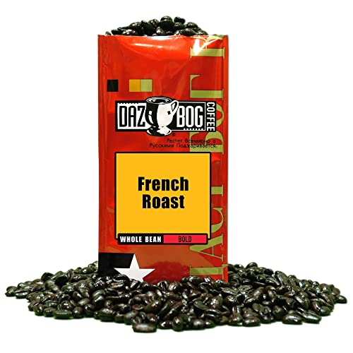 Dazbog Coffee | French Roast | Whole Bean Coffee | Pack of 6 | 11 oz. | Creamy & Smoky Finish | Dark Roast Blend | Rich, Smooth, Full Bodied | Vacuum Sealed Freshness