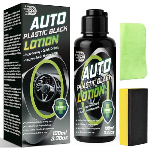 Back to Black Trim Restorer Car Plastic Restorer Black for Car Interior & Exterior Hydrophobic Coating for Faded Rubber & Plastic UV Protection Long-Lasting Shine Non-Greasy Formula (100ml)