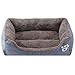 Panier Chien Lit pour Chien Coussin pour Chien Lavable Extra-Doux, 45cm x 35cm x 12cm (S, Gris)