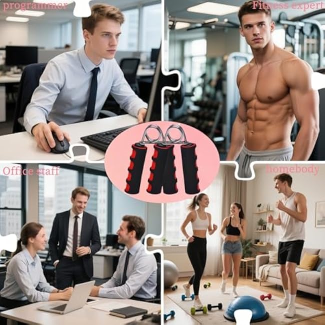 Grip Strengthener Set - 2 Soft Foam Hand Exercisers for Arthritis Relief, Carpal Tunnel & Strength Training | Portable Hand Grip for Men/Women, Home/Office/Travel | Rehab, Tendonitis, Stress Relief