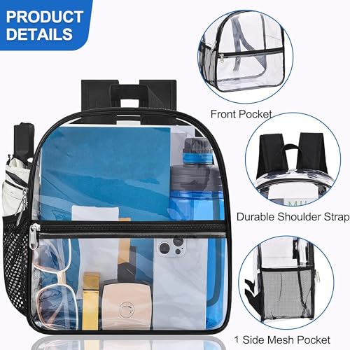 oraben clear backpack for stadium events clear bag small stadium backpack waterproof 12x6x12 for women men adult concert sports